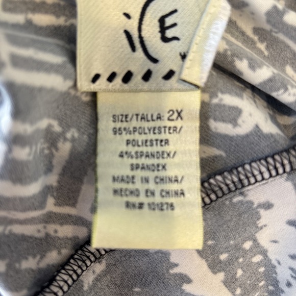 Ice Womens Jersey Knit Midi Dress 2X Geometric Beaded Resort Cruise Stretch - Picture 8 of 9